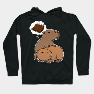 Capybara hungry for Barbecue Ribs Hoodie